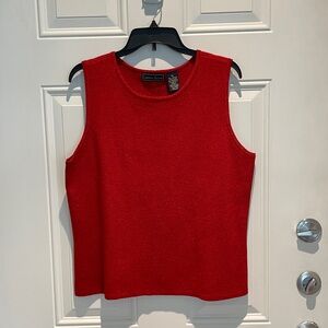 Laura Scott Red Metallic Sleeveless Top Size XL, Sparkle Holiday Shine Like NEW